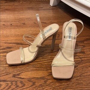 Steve Madden Nude Heels with Clear straps
